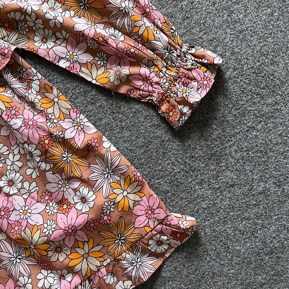 Wednesday's Girl V Neck Frill Detail Autumnal Floral Mini Smock Dress Woman’s XS - Picture 7 of 11